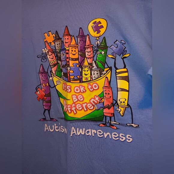 Autism Awareness It's Okay to be Different Gildan Heavy Cotton T-Shirt - Picture 3 of 15